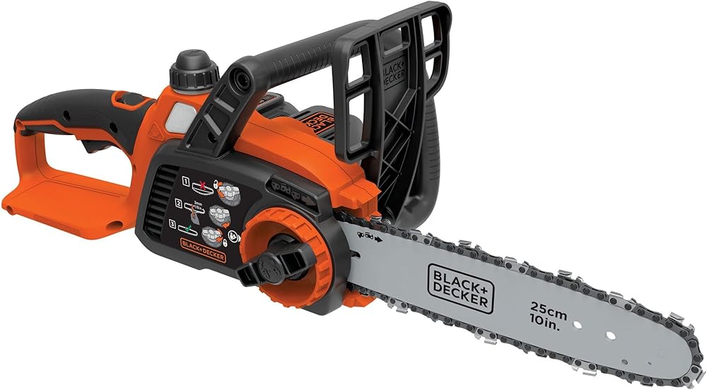 BLACK+DECKER 20V MAX Cordless Chainsaw Kit, 10 inch, Battery and Charger Included (LCS1020)
