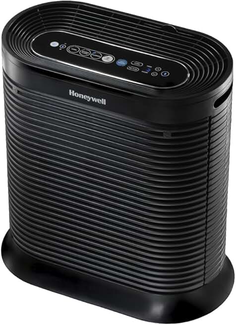 Honeywell HPA-250 Bluetooth Smart True HEPA Air Purifier, Airborne Allergen Reducer for Large Rooms (310 sq ft), Black - Wildfire/Smoke, Pollen, Pet Dander, and Dust Air Purifier