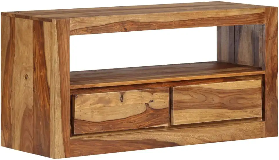 TV Cabinet,TV Table,Rustic TV Stand,Media Cabinet,Side Cabinet,TV Desk Storage Rack,Mid-Century Modern Entertainment Center,Farmhouse Entertainment Center, Solid Sheesham Wood 31.5