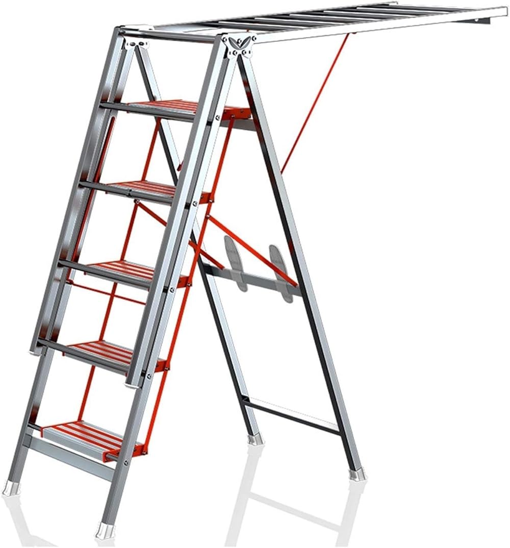 Clothes Drying Rack Clothes Airer Herringbone Ladder Clothes Drying Rack 5 Step for Bedroom Balcony Outdoor Home Fold Stainless Steel Drying Hanger Foldable for Space Saving