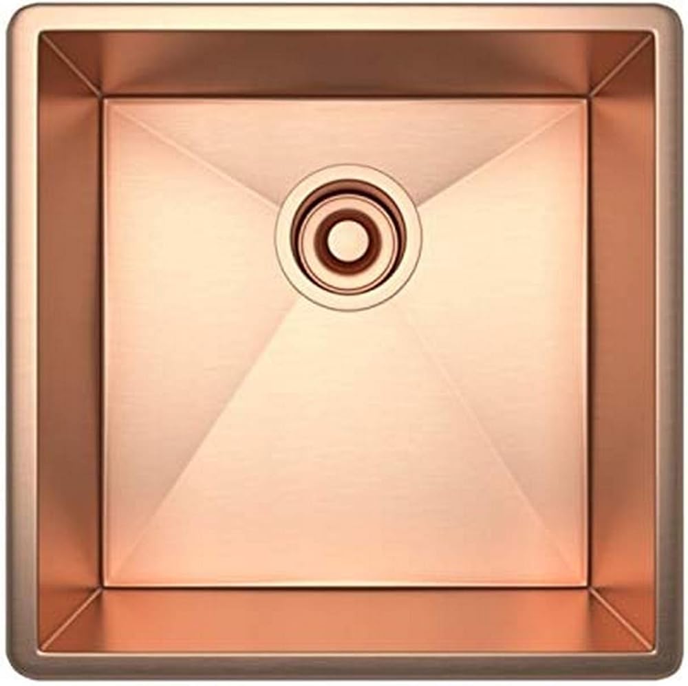 Rohl RSS1515SC 16-Inch Undermount 16-Gauge Kitchen Sink, Stainless Copper