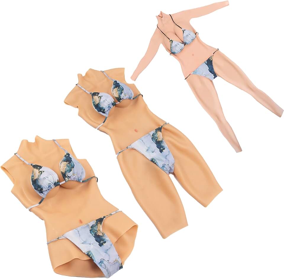 Silicone Bodysuit Full Body Breast Suit C-G Cup Transgender Bodysuit for Crossdresser Drag Queen Cosplay