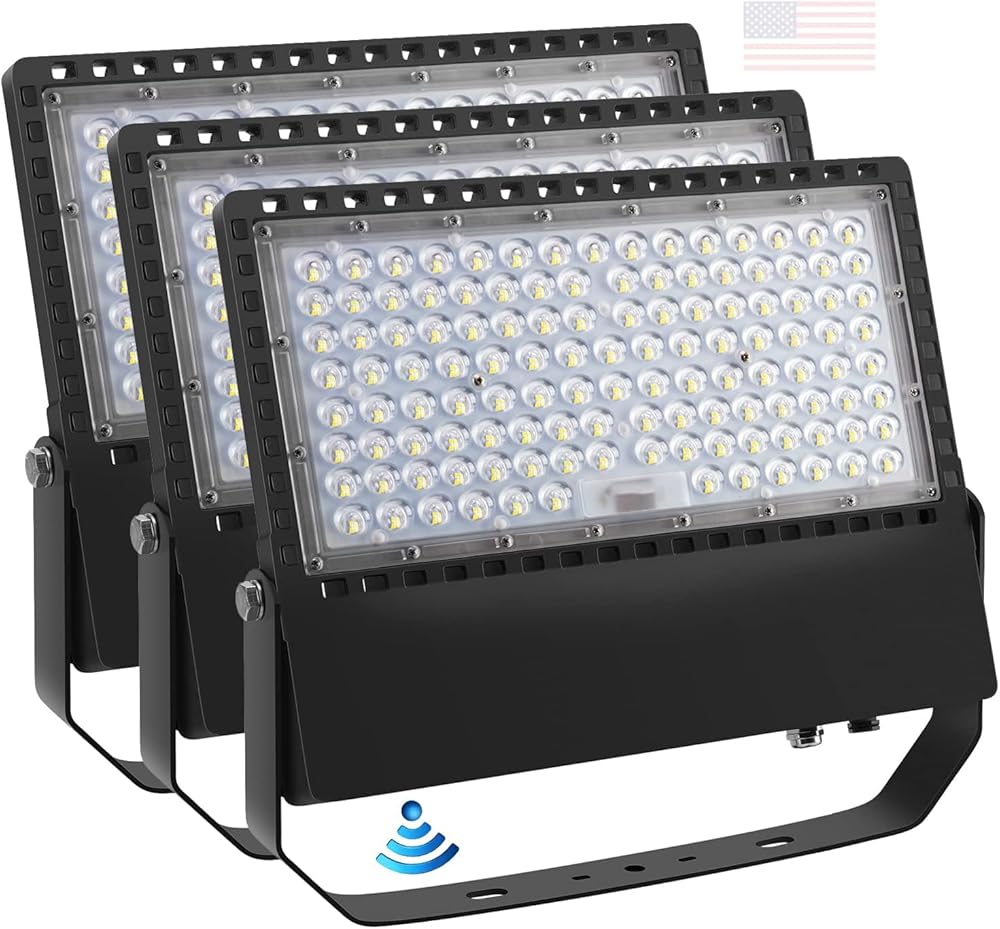 36000lm LED Parking lot Lights Dusk to Dawn Stadium Flood Light Outdoor Commercial 5000K IP65 100-277V 240W for Sports Fields Court Arena Security Area(3 Pack)