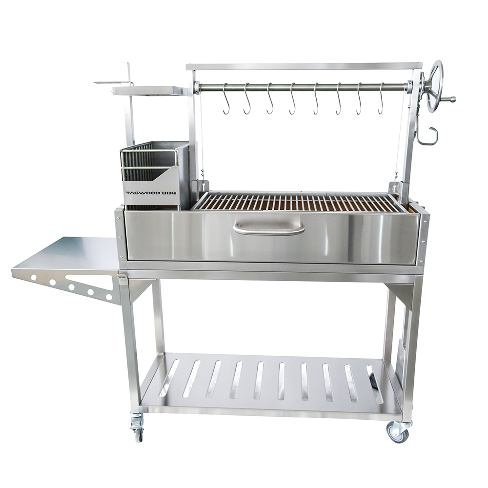 TAGWOOD BBQ Argentine Charcoal Grill Santa Maria Style Stainless Steel BBQ03SS