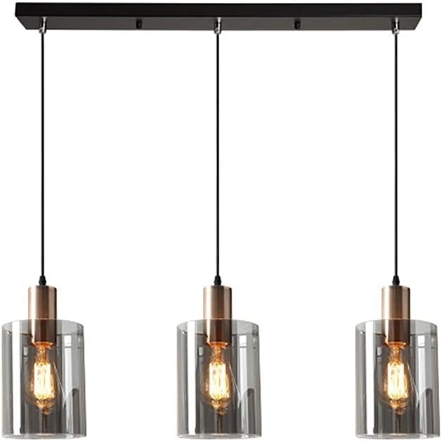 Nordic Glass Chandelier 3-Light Cluster Pendant Lighting Ceiling Fixture, E27 Hanging Lamp Kitchen Island Lighting Fittings for Living Room Bedroom Dining Room Restaurant