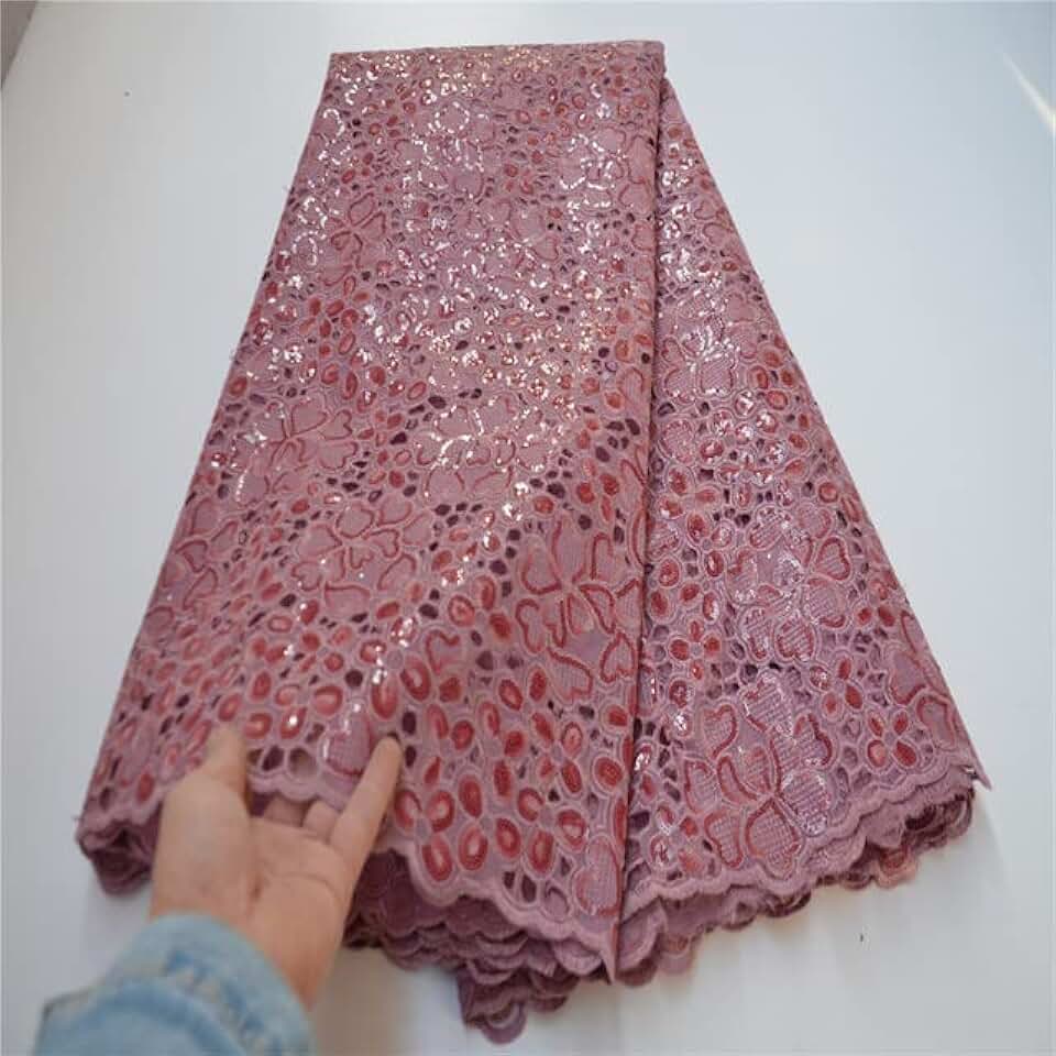 5 Yards Embroidered French Tulle Sequins Double lace African lace Fabric Rhinestones Nigerian Beaded OLP-876