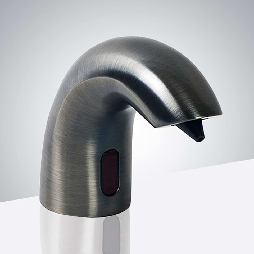 Reno Commercial Electronic Sensor Soap Dispenser - FS10062 Contemporary Style Deck Mount Solid Brass Sensor Soap Dispenser - Dark Oil Rubbed Bronze Finish