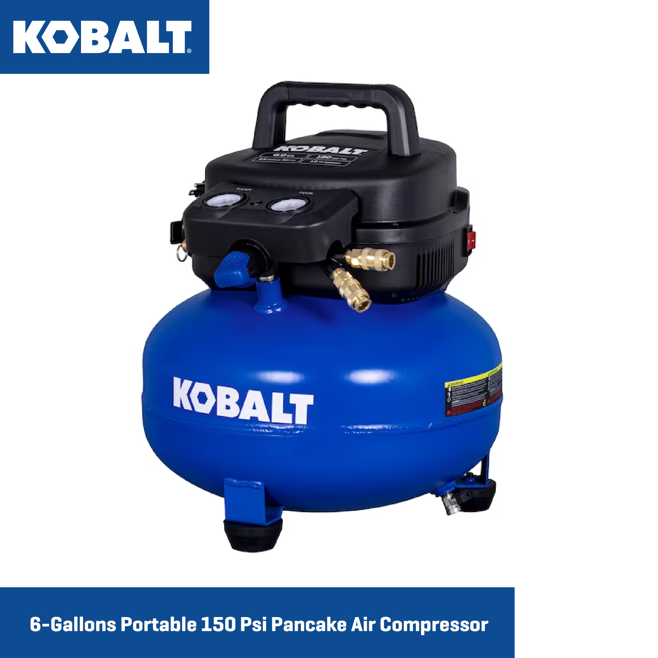 Kobalt with 3 Nailers 6-Gallons Portable 150 Psi Pancake Air Compressor