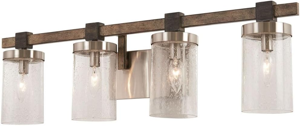 Minka Lavery Wall Light Fixtures 4634-106 Bridlewood Bath Vanity Lighting, 4-Light 240 Watts, Stone Grey