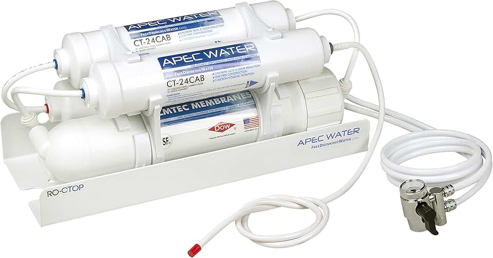 APEC Water Systems RO-CTOP Portable Countertop Reverse Osmosis Water Filter System, Installation-Free, fits Most Standard Faucet