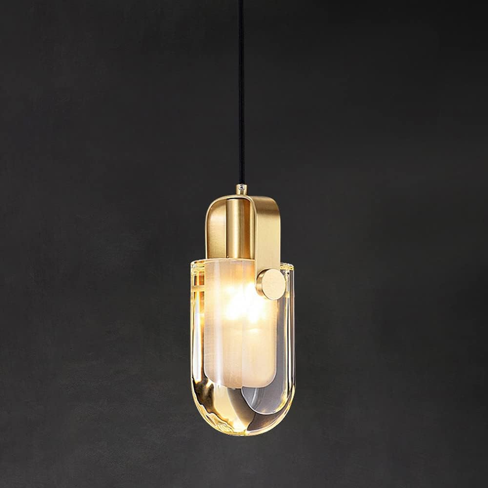 Crystal Hanging Lamp Modern Copper Pendant Lighting Ceiling Fixture, Postmodern Brass Droplight Bedside Suspended Lamps, Dining Table Kitchen Island Mini Chandeliers