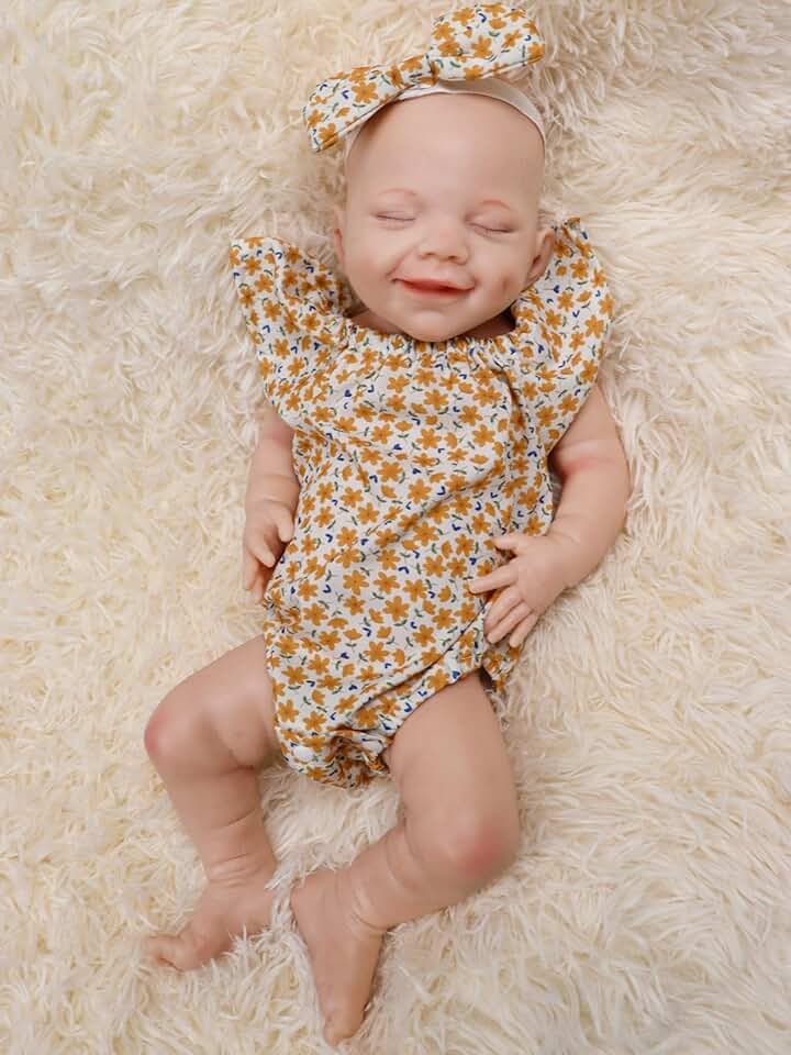 Full Body Soft Silicone Newborn Girl Real Life Reborn Baby Advanced Painted Gifts 18 inch (01)