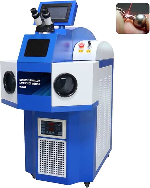 US Stock ZAC Jewelry Laser Welder 200W Laser Welding for Jewelry 60J Gold and Silver Soldering Machine 220V Spot Welding Machine for Jewellery Repairs for 24K Gold Silver Platinum