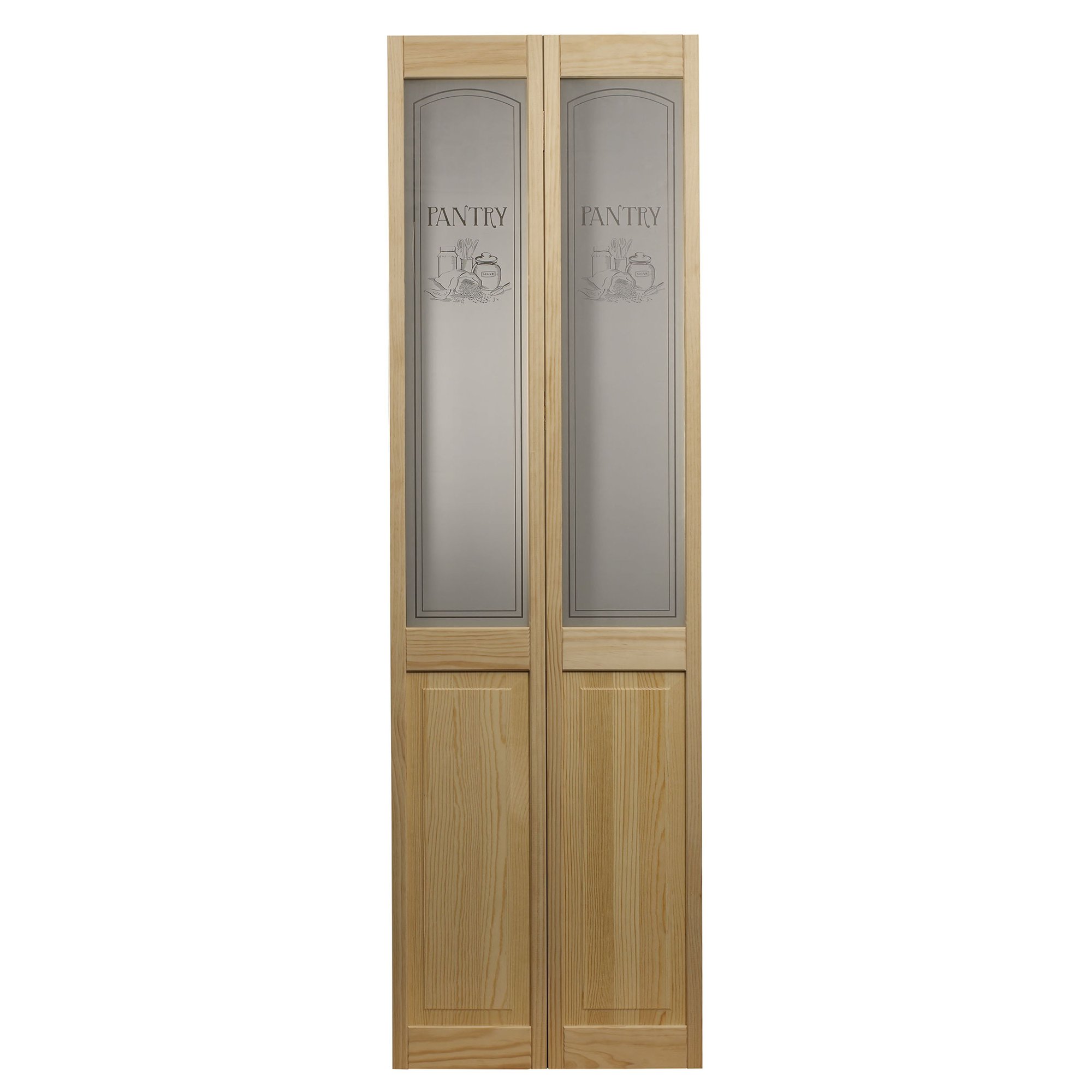 AWC Model 647 Pantry Bifold Door Wood Frame With Glass 36
