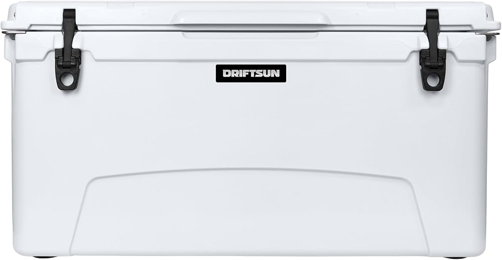 Driftsun 110-Quart Ice Chest, Heavy Duty, High Performance Roto-Molded Commercial Grade Insulated Cooler, White