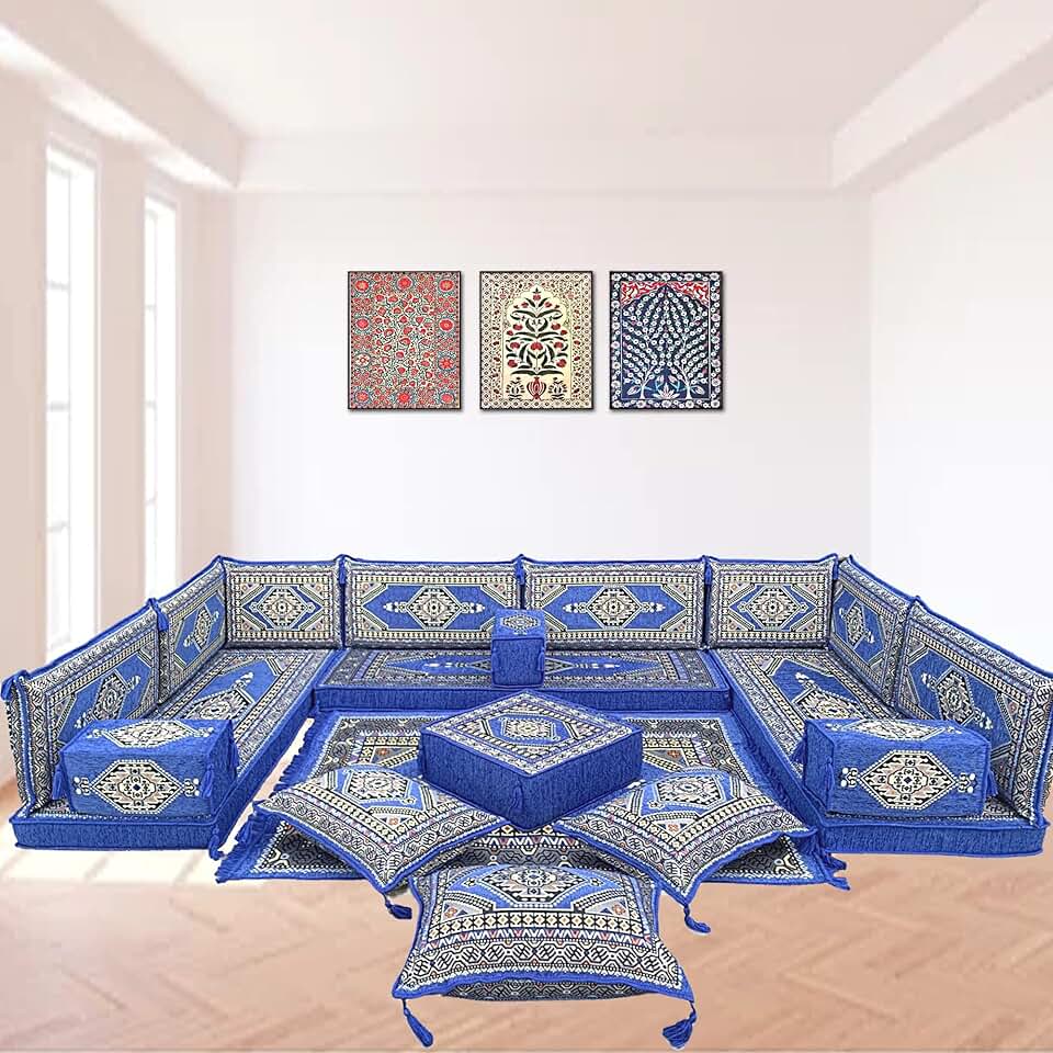 U Shaped Floor Seating Sofa, Arabic Living Room Furniture, Arabic Majlis Sofa (With premium FOAM)