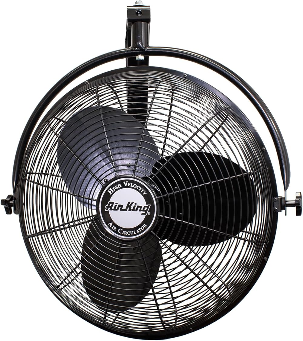9020 1/6 HP Industrial Grade Wall Mount Fan, 20-Inch,Black