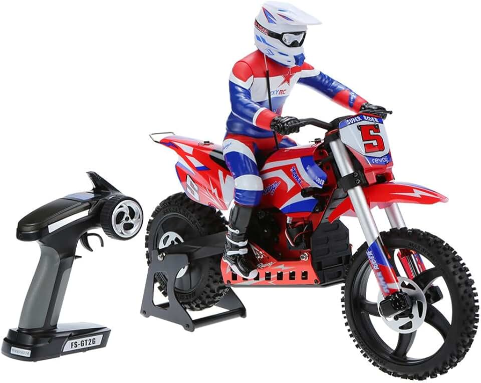 1/4 RC Motorcycle RTR 20.6IN Autobike with Gyrostabilizer Red Sr5 Remote Control Autocycle Radio Autobike Model Dirt Motocross Autobike Model 2.4G GT2 Motorbike Short Course Rally Rally Car