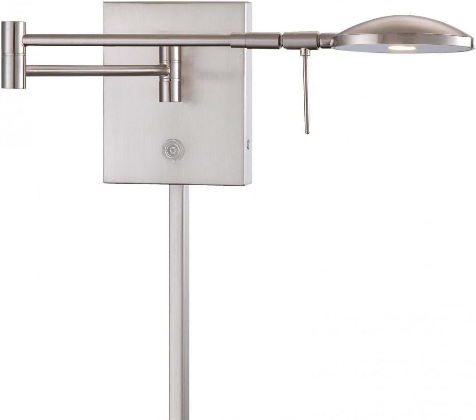 GEORGE KOVACS P4338-084, Georges Reading Room, 1 Light LED Swing Arm Wall Lamp, Brushed Nickel
