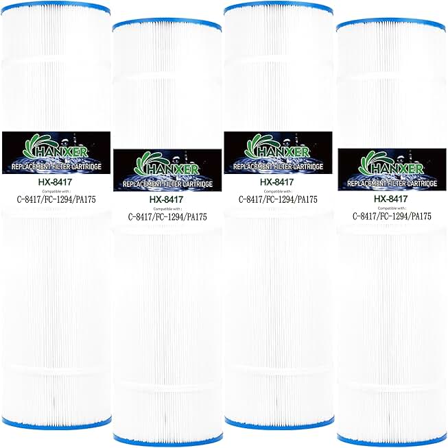 PLF175A Swimming Pool Filter Replaces for C-8417, Filbur FC-1294, PA175, C1750, CX1750RE, Sta-Rite PXC 175, PCCF-175, 25230-0175S, 817-0175P, Darlly 81756, 175 Sq.Ft Filter Cartridge, 4 Pack