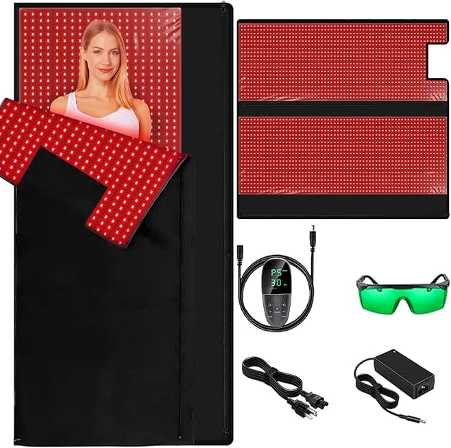Red Light Therapy Pad,Red Light Therapy for Body 2520 LEDs Red Light Therapy Mat 660nm Red Light-Therapy& 850nm Infrared Light Large Blanket for Face and Body Device Pain Relief Skin Health