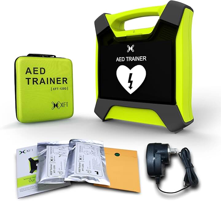 AED Trainer, XFT Professional AED Training Kit CPR Training Equipment Training Device Automatic External Defibrillator Simulator, for First Aid Trainee Beginner(XFT-120G)
