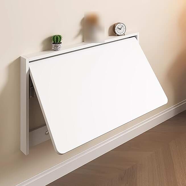 Fold Down Laundry Table,Wall Mounted Desk Folding,Folding Wall-Mounted Drop-Leaf Table,Space Saving,for Kitchen Laundry Room Bathroom Bedroom,Folding Design.(Size:L80*W40cm)