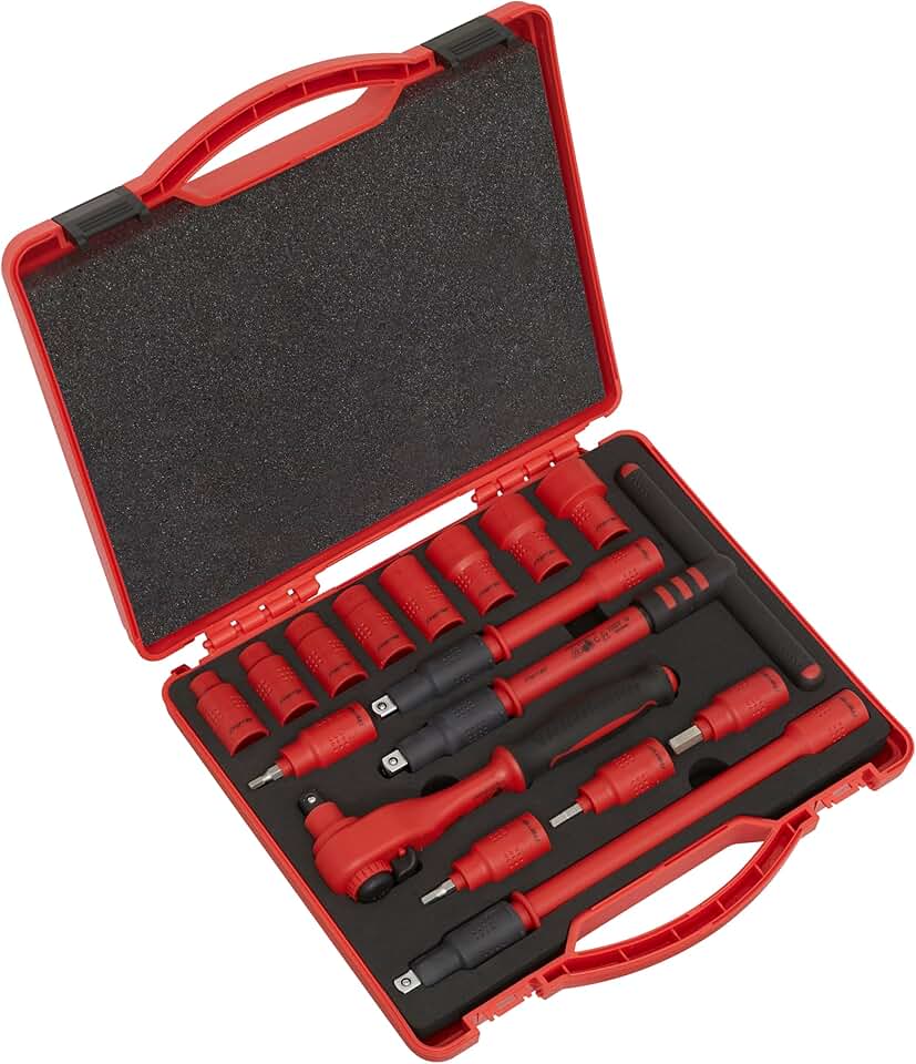 Sealey AK7940 Walldrive VDE/TUB/GS Insulated Socket Set, 3/8