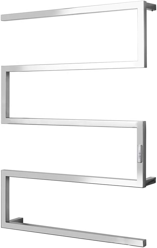 Modern Design Towel Warmer, Electric Heated Towel Rack with 2/4H Timer, Stainless Steel Towel Rail Wall Mounted Waterproof Towel Heater, Sliver,Hardwired