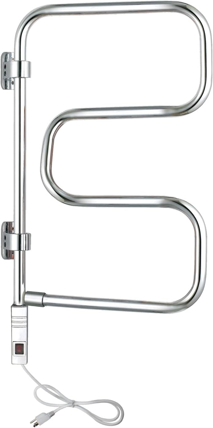 WarmlyYours 4-Bar Elements Towel Warmer, Plug-in, Polished Chrome