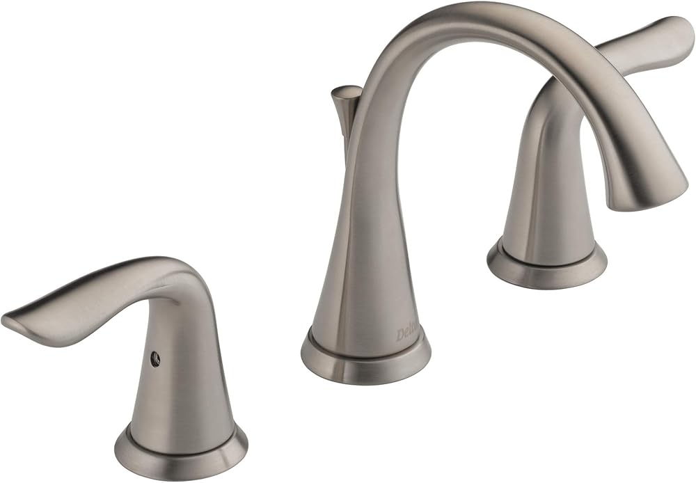Delta Faucet Lahara Widespread Bathroom Faucet Brushed Nickel, Bathroom Faucet 3 Hole, Diamond Seal Technology, Metal Drain Assembly, Stainless 3538-SSMPU-DST, 5.00 x 16.00 x 5.00 inches