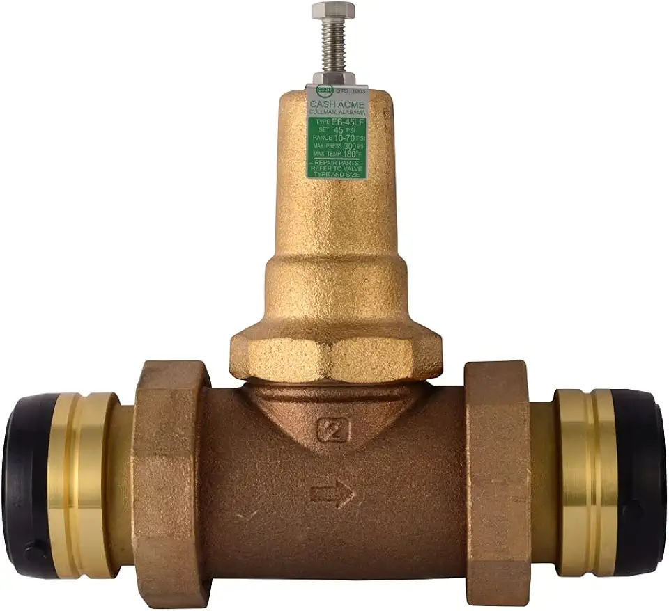 SharkBite 2 Inch EB45 Double Union Pressure Regulating Valve (PRV), Push to Connect Brass Plumbing Fittings, PEX Pipe, Copper, CPVC, PE-RT, HDPE, 25849-0045