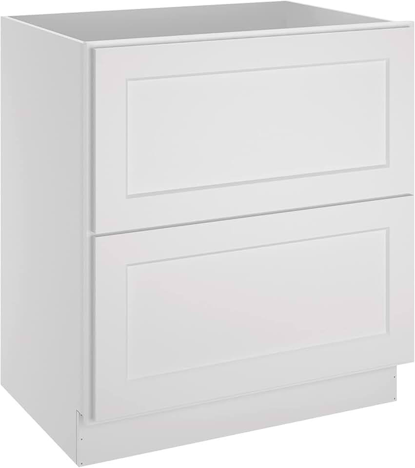 LOVMOR Kitchen Base Cabinets, Drawer Base Cabinet, 2-Drawer,Soft Close Hardware, 24 x 30 x 34.5 inch