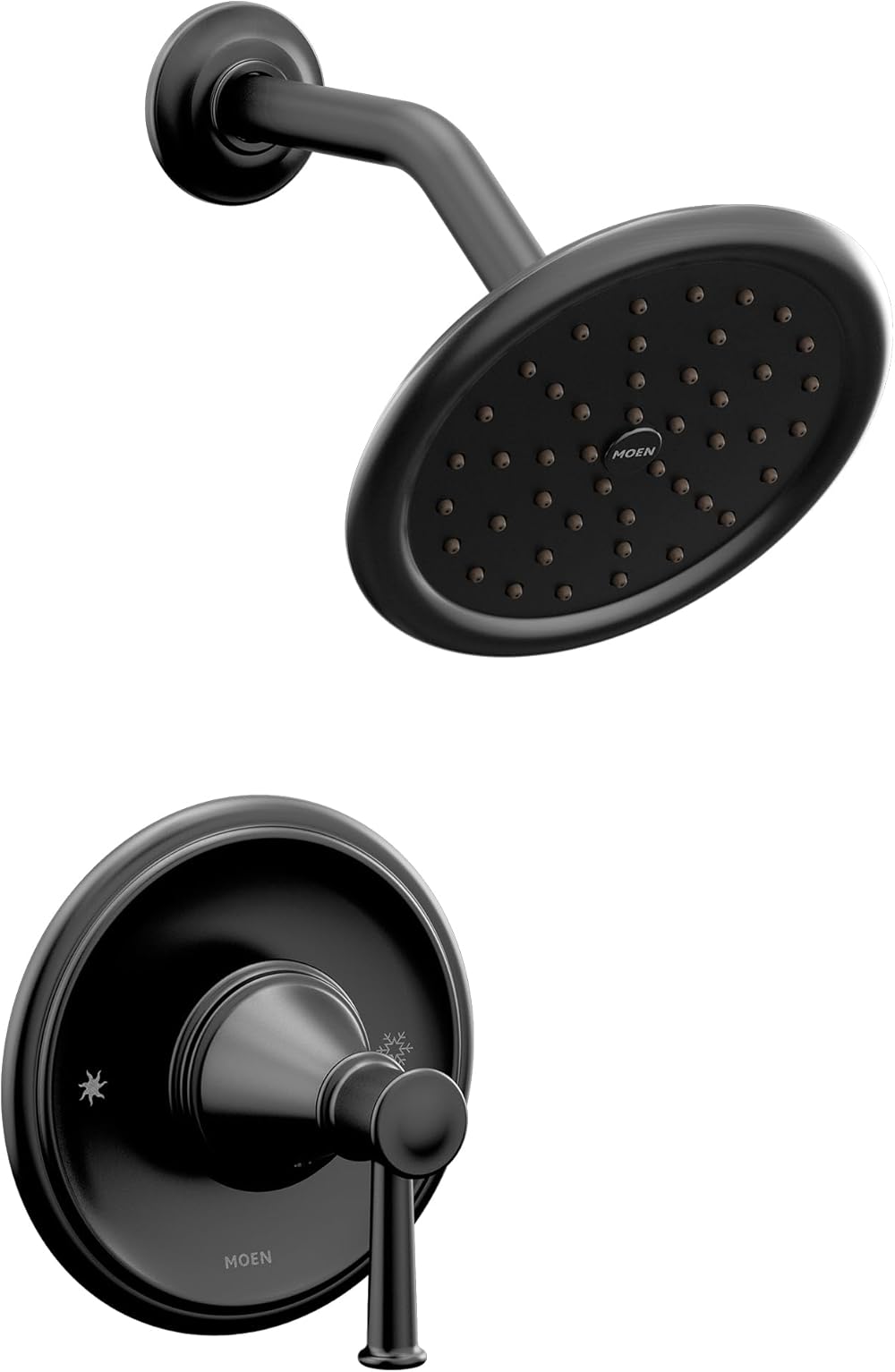 Moen T2312EPBL Belfield Posi-Temp Shower Trim Kit with Eco-Performance Showerhead, Valve Required, Matte Black