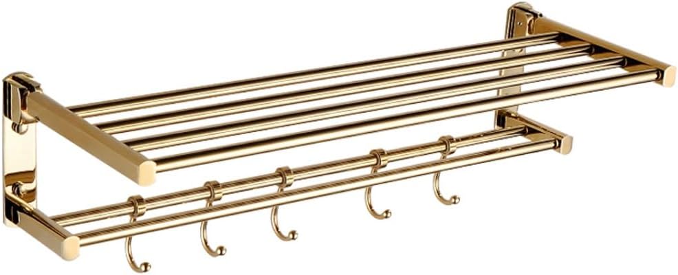 All Copper Gold Folding Towel Rack, Double-layer Bathroom Towel Rack, Towel Rod