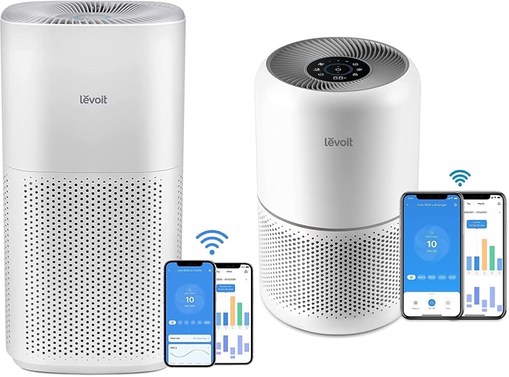 LEVOIT Air Purifiers for Home Large Room, Covers up to 1588 Sq. Ft & Air Purifiers for Home Bedroom H13 True HEPA Filter, White Noise, Smart WiFi, Auto Mode, 300S
