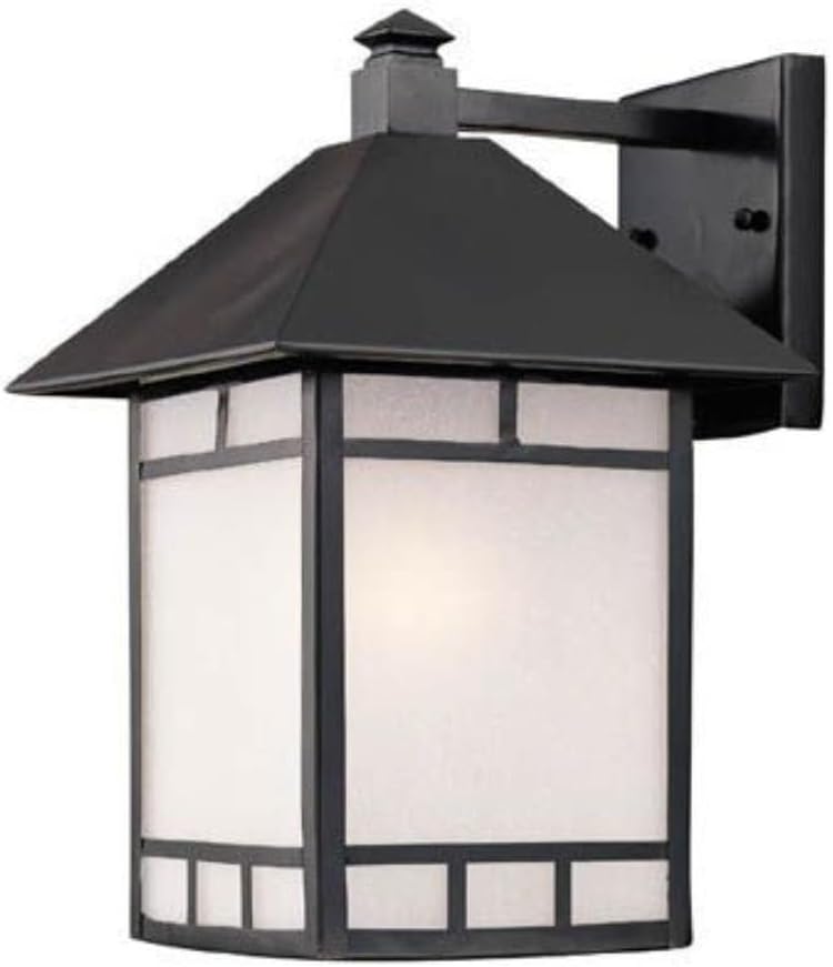9012BK Artisan Collection 1-Light Wall Mount Outdoor Light Fixture, Matte Black