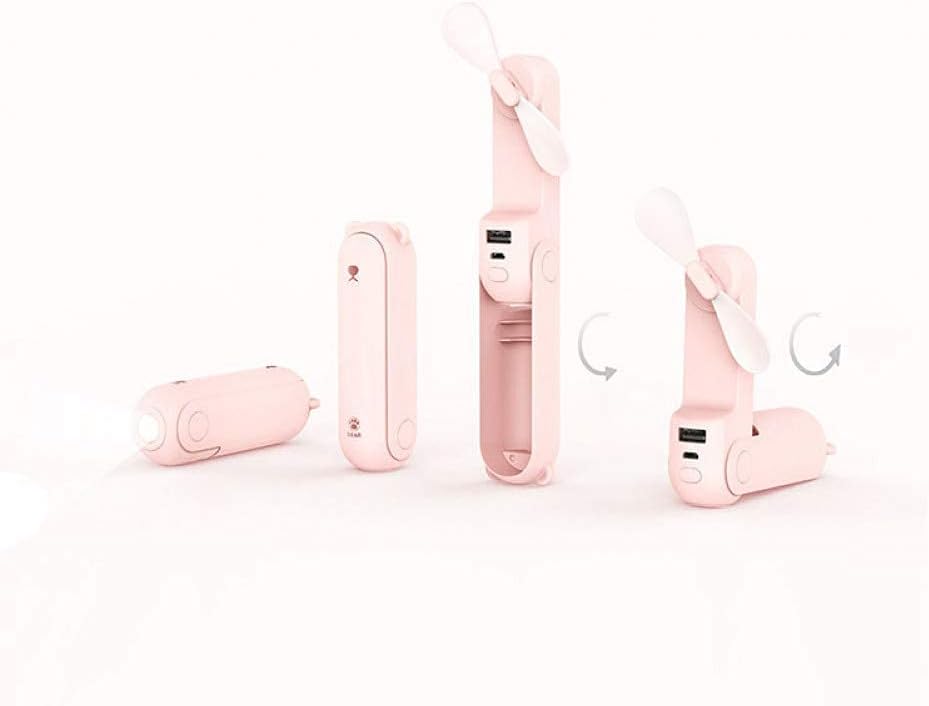 Portable Handheld Fan Portable USB Charging Fan Folding Handheld Small Fan Desktop Ultra-Quiet Electric Fan Appliances Summer Fan, vertice, White (Color : White)