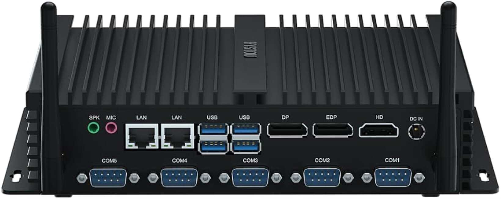 HYSTOU Fanless Mini PC Windows 11 Pro I7 8550U(up to 4GHz) 16GB RAM DDR4 512GB SSD Mini Desktop Industrial Mini PC, 4K Triple Display, Linux Dual Nic Mini PC Vesa Mount, Wake on LAN, 6RS232 Com, LPT