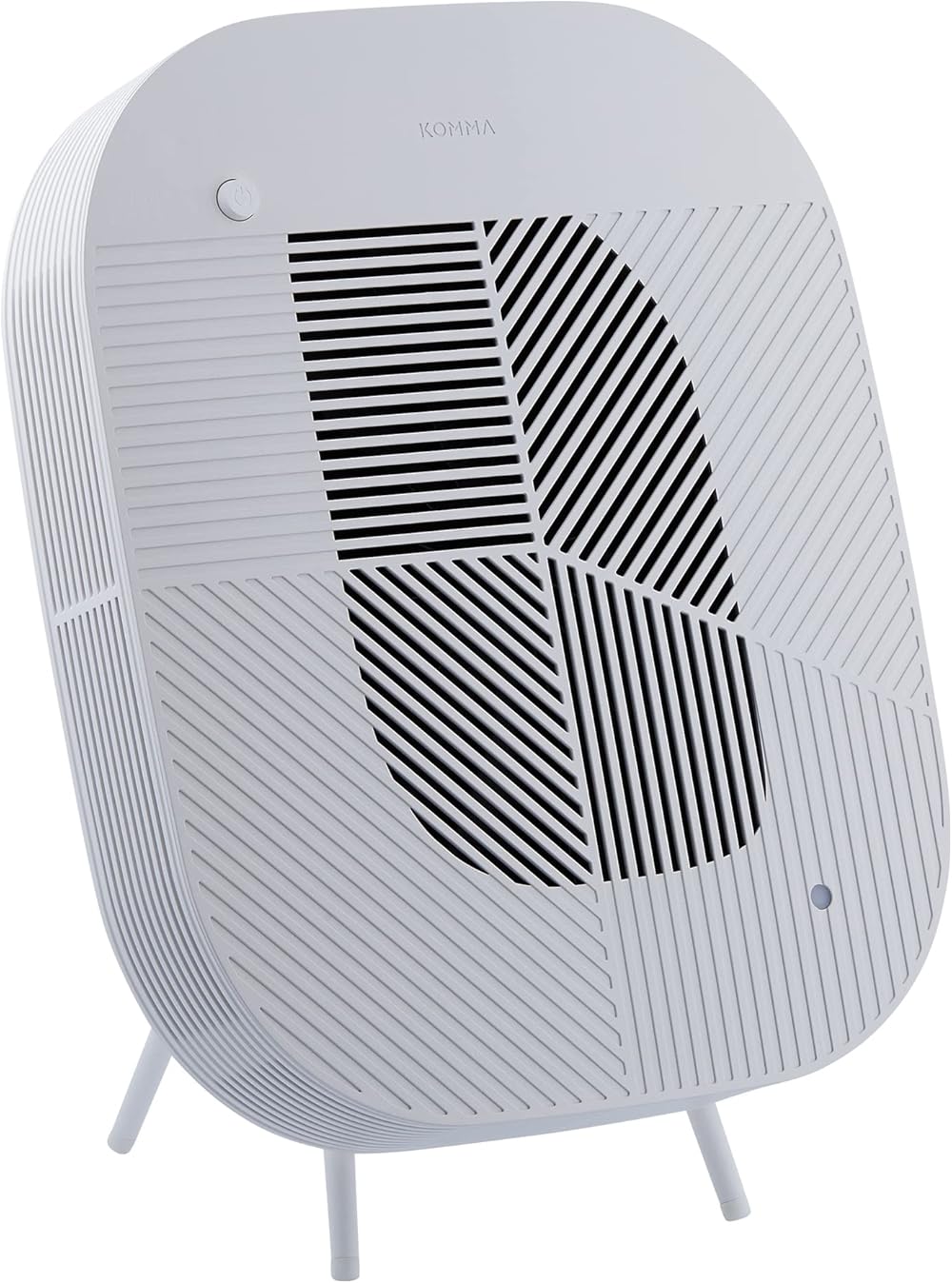 KOMMA Lov Air Purifier for Bedroom, 3.1 inch Slim Wall mount & Stylish Standing type, Hepa Filter Air Cleaner, Remove Fine Dust, Smoke. (KnitGray with Cradle)