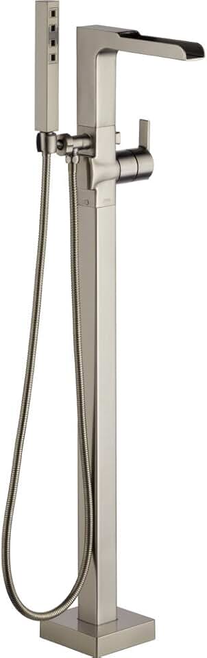 DELTA FAUCET T4768-SSFL Floor-Mount Channel Spout Tub Filler Trim, Stainless