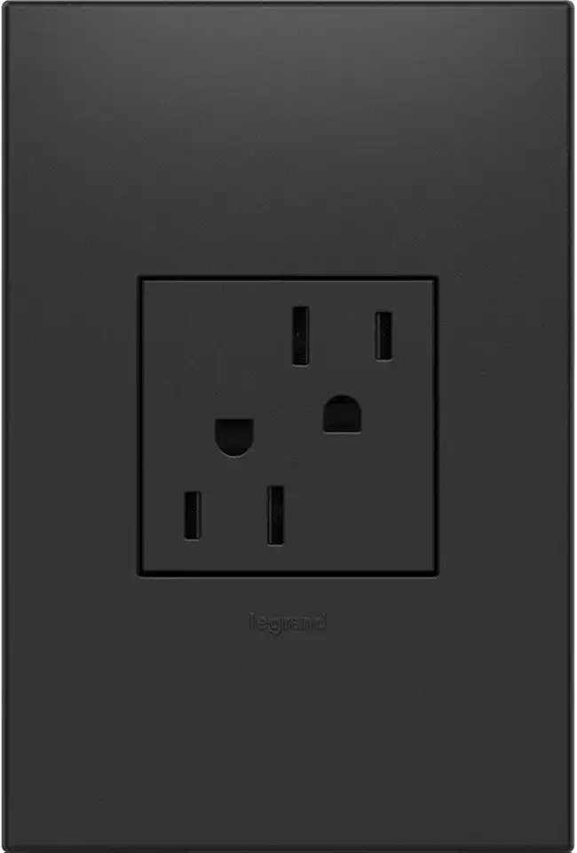Legrand adorne 15A Tamper-Resistant Outlet With Matching Wall Plate (Graphite Finish), ARTR152G4WP, 12-Pack
