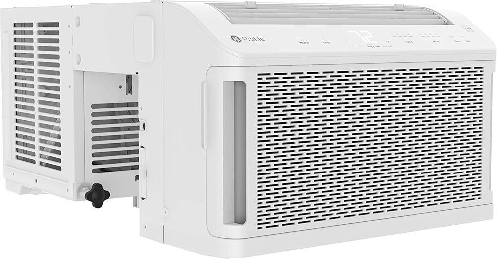 GE Profile ClearView Inverter Window AirConditioner Unit, 12,200 BTU,115 Volt,U-Shaped Adjustable Depth,Energy Efficient Cooling up to 550 sq ft.,Ultra Quiet, SMART Home Capable,Includes Remote,White
