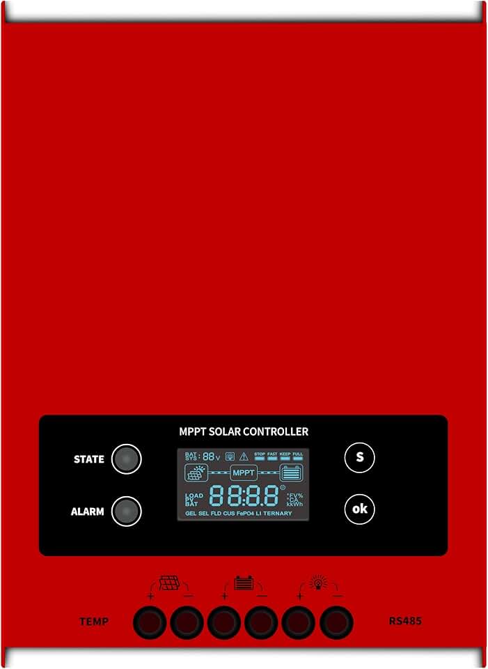 Esmart 4 Series MPPT Charge Controller 80A 12V/24V/36V/48V Auto Working Max. PV 250V Intelligent Regulator with LCD Display for Lead-Acid and Lithium-ion Batteries