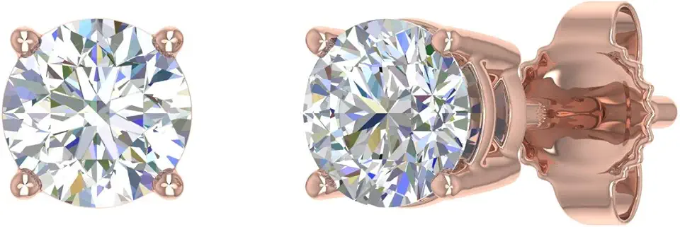 3/8 to 0.70 Carat 4-Prong Set Diamond Stud Earrings in 14K Gold - IGI Certified