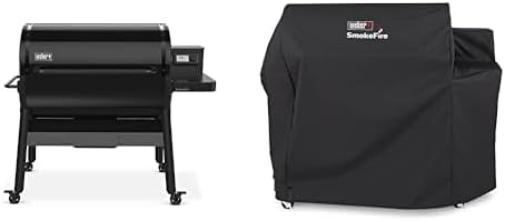 Weber SmokeFire EPX6 Wood Fired Pellet Grill, Stealth Edition, With Cover