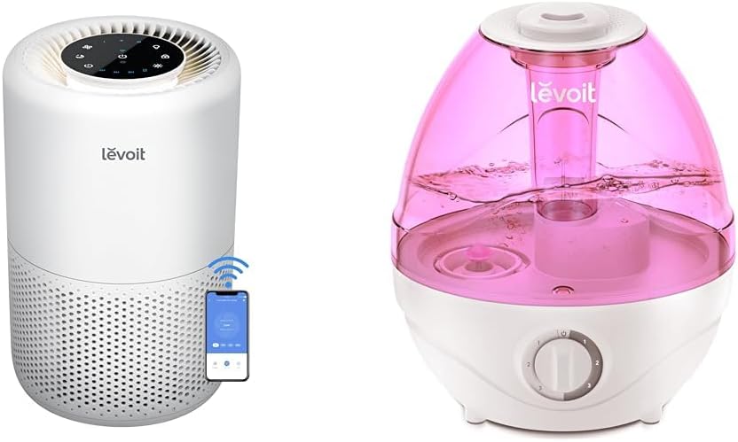 LEVOIT Air Purifier for Home Bedroom, Smart WiFi Alexa Control, Covers up to 915 Sq.Foot & Humidifiers for Bedroom Large Room (2.4L Water Tank), Cool Mist for Home Whole House