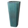 15-in W x 35-in H Teal Ceramic Planter