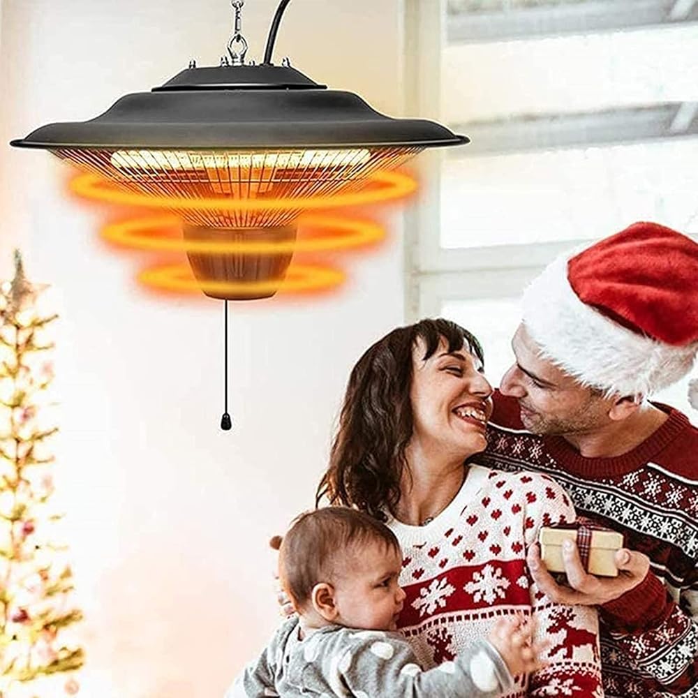 Ceiling Mounted Outdoor Patio Heater, Halogen Space Heater, Hanging Electric Heater, Fast Heating, Ideal for Indoor Outdoor Use