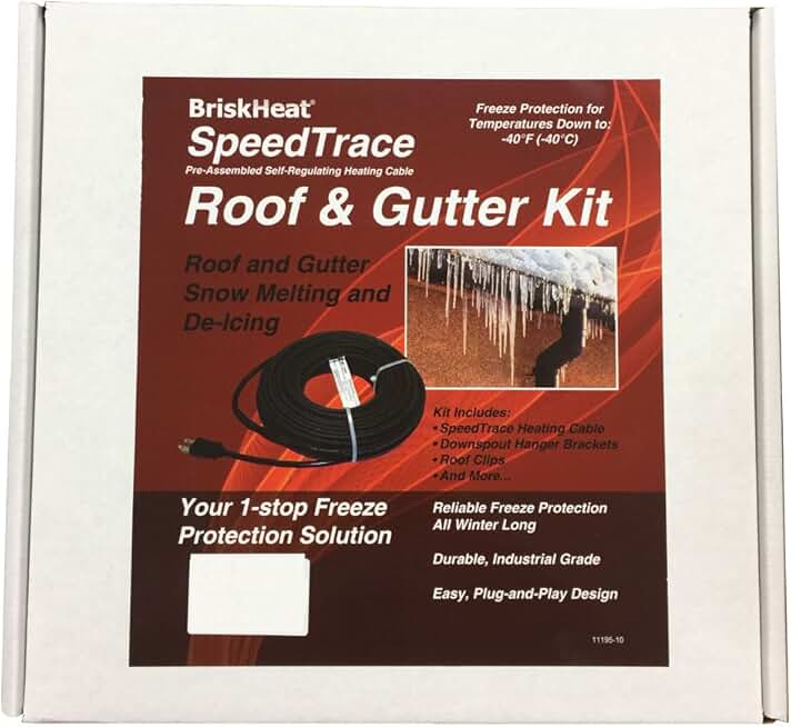 BriskHeat FFRG15-50 SpeedTrace Roof and Gutter Kits, Polymer